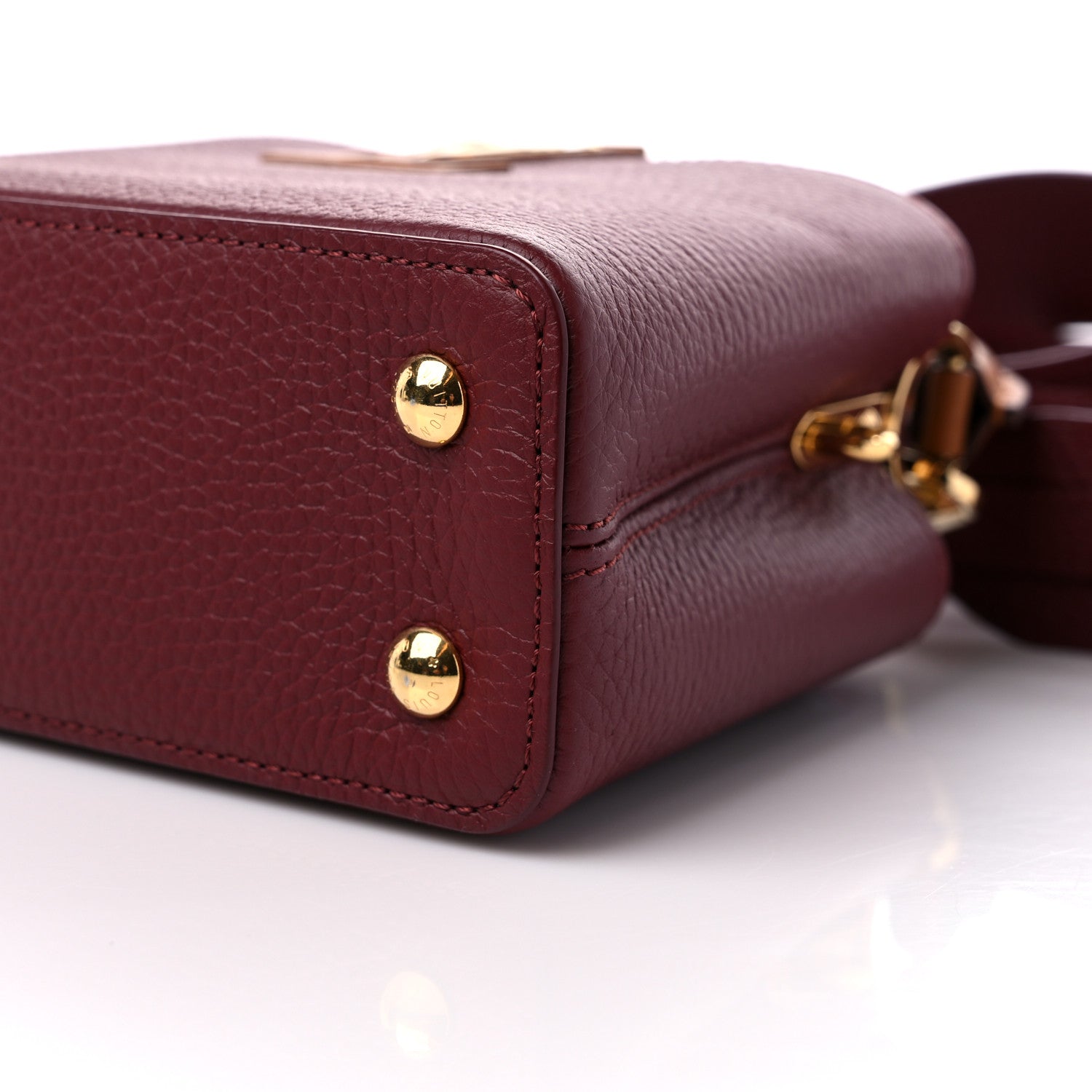 Louis Vuitton Taurillon Ostrich Mini Capucines Griotte Red Honey 8 of 9