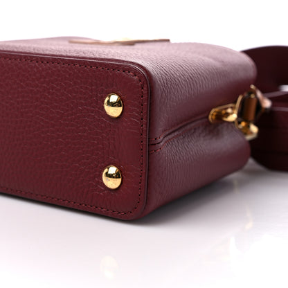 Louis Vuitton Taurillon Ostrich Mini Capucines Griotte Red Honey 8 of 9