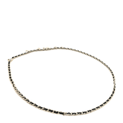 Chanel Lambskin Chain Logo Belt Black Silver 2 of 3