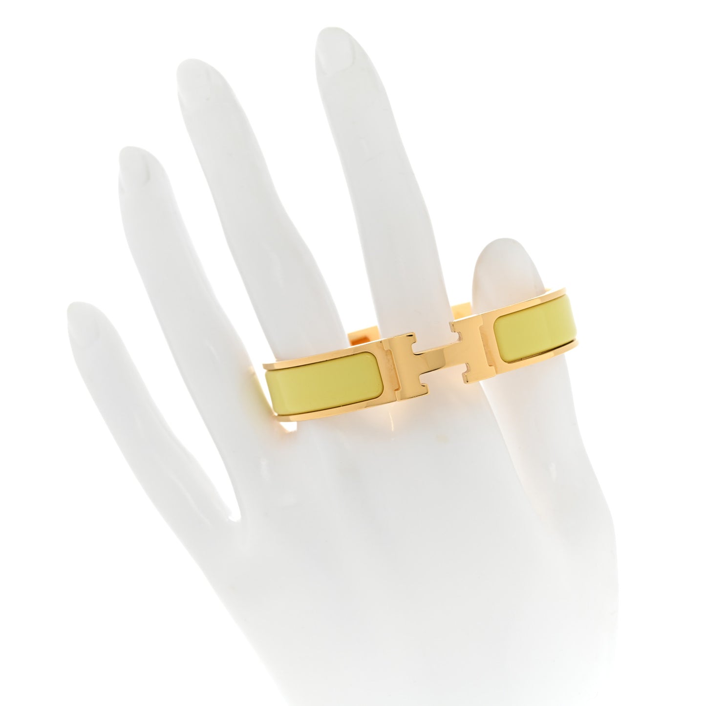 Enamel Narrow Clic Clac H Bracelet PM Jaune D'Or