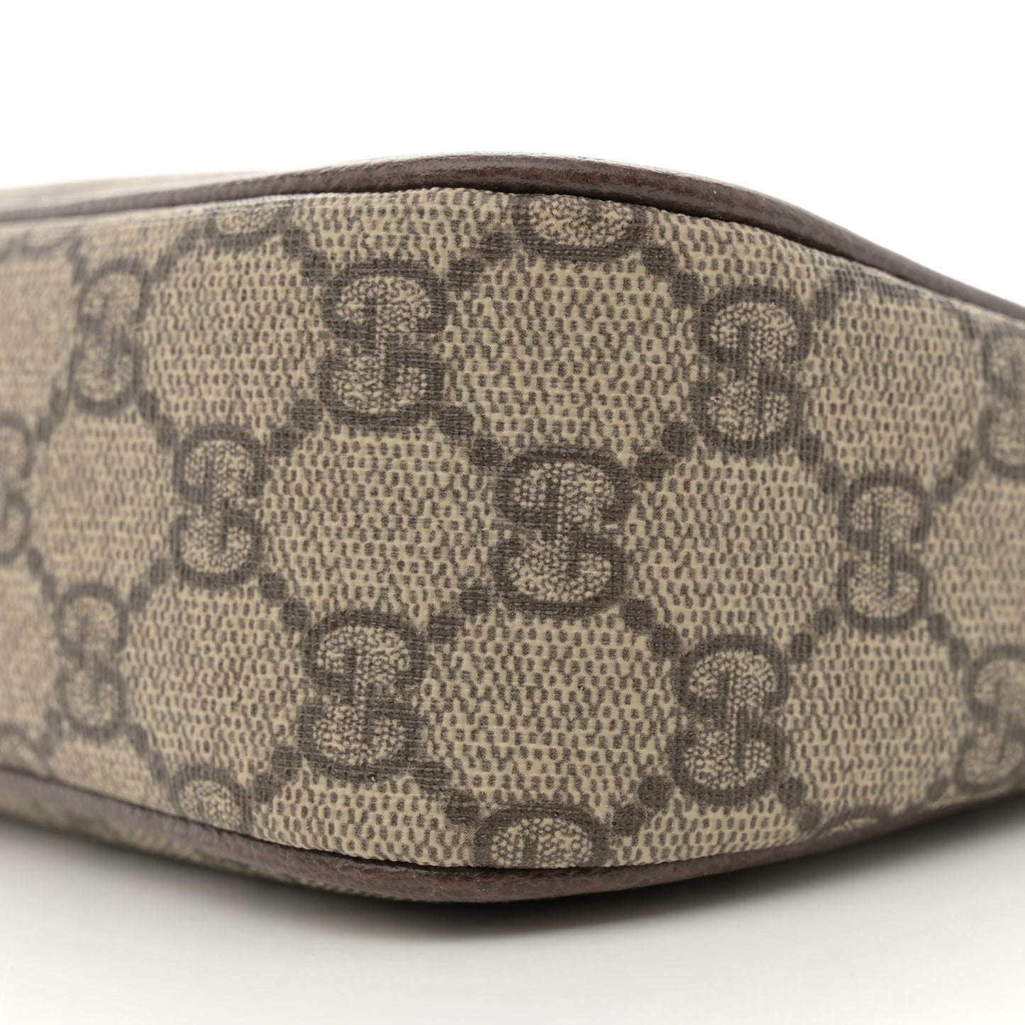 GG Supreme Monogram Textured Dollar Calfskin Small Ophidia Hobo Beige Ebony New Acero