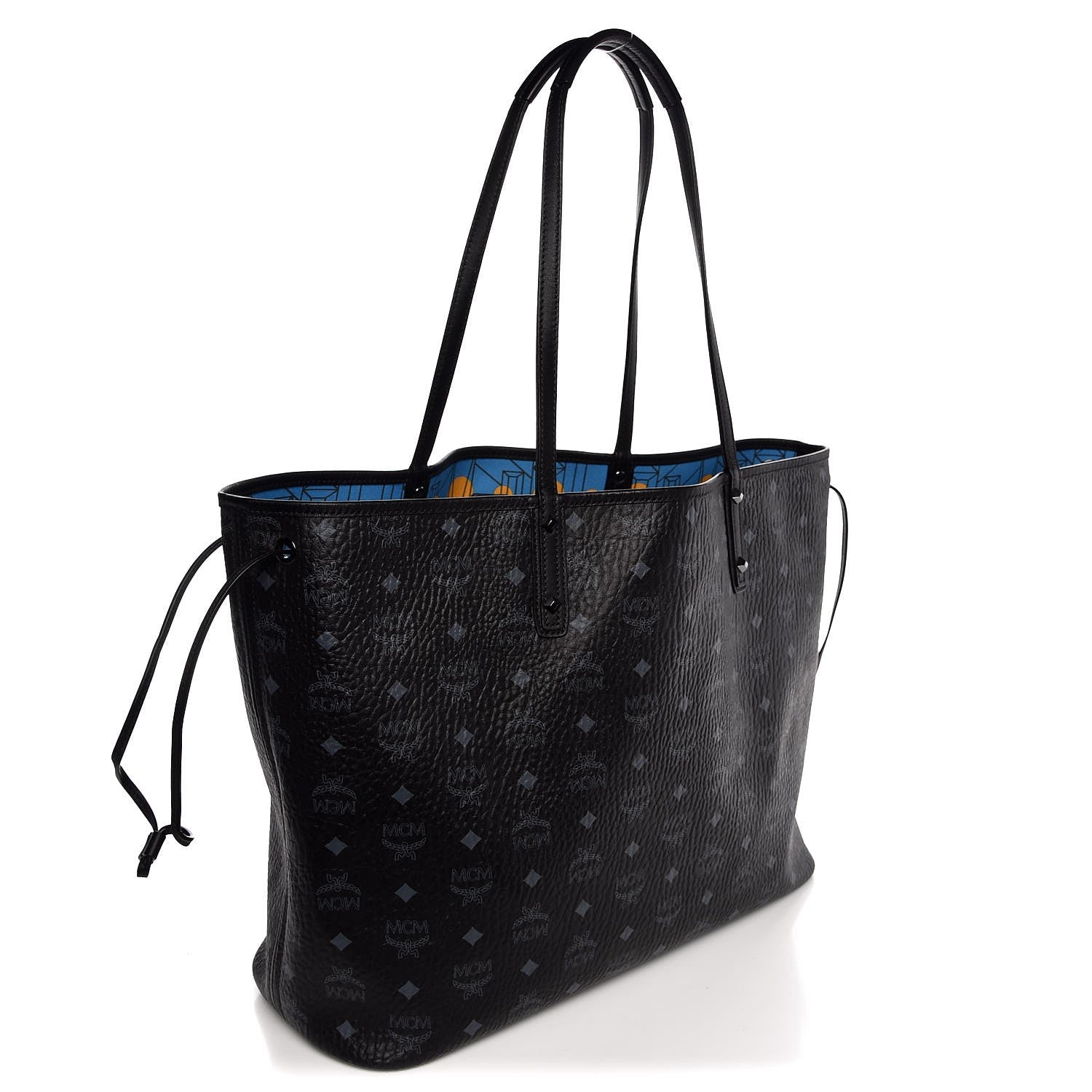 MCM Visetos Large Reversible Shopper Tote Black 6 of 11