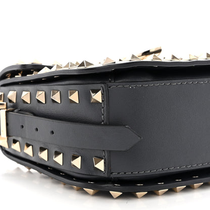 Valentino Garavani Vitello Small Rockstud Flap Saddle Bag Black 9 of 11