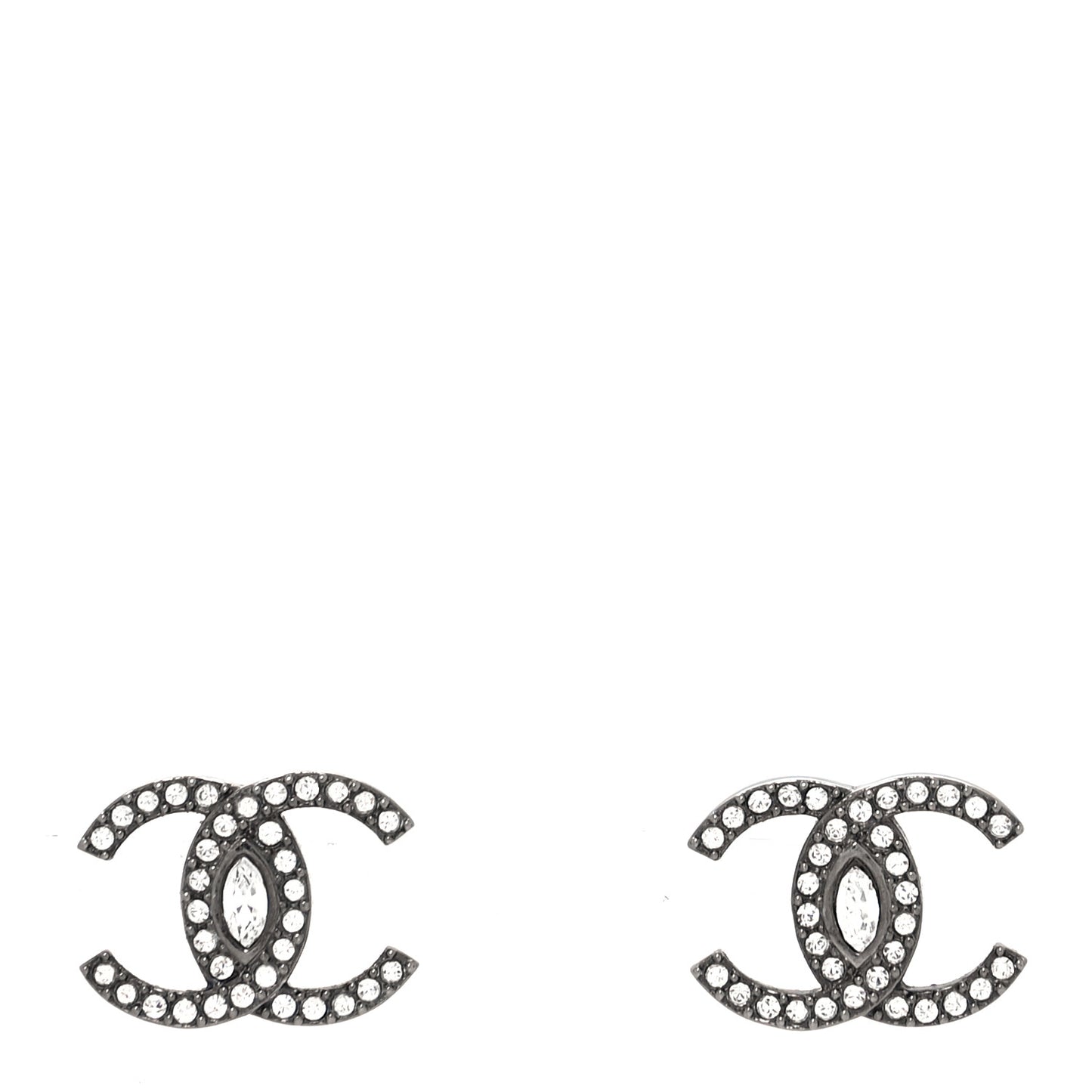 Ruthenium Crystal CC Earrings Silver