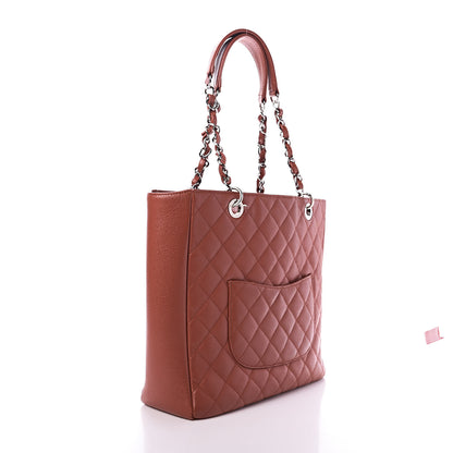 Chanel Caviar Quilted Vertical Grand Shopping Tote GST Red 3 of 15