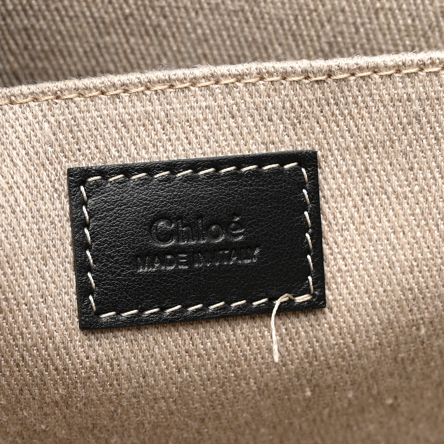 Chloe Cotton Shiny Calfskin Medium Woody Ribbon Tote Obscure Navy 6 of 12