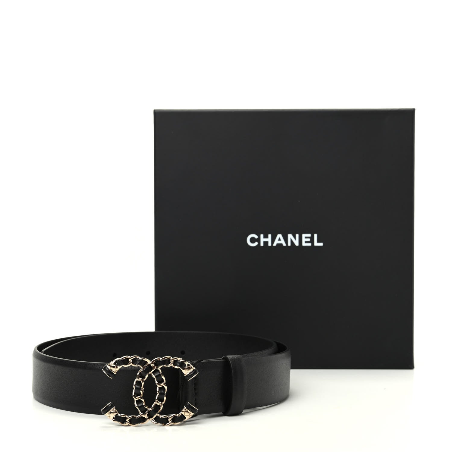 Chanel Calfskin CC Chain Belt 75 30 Black 6 of 6
