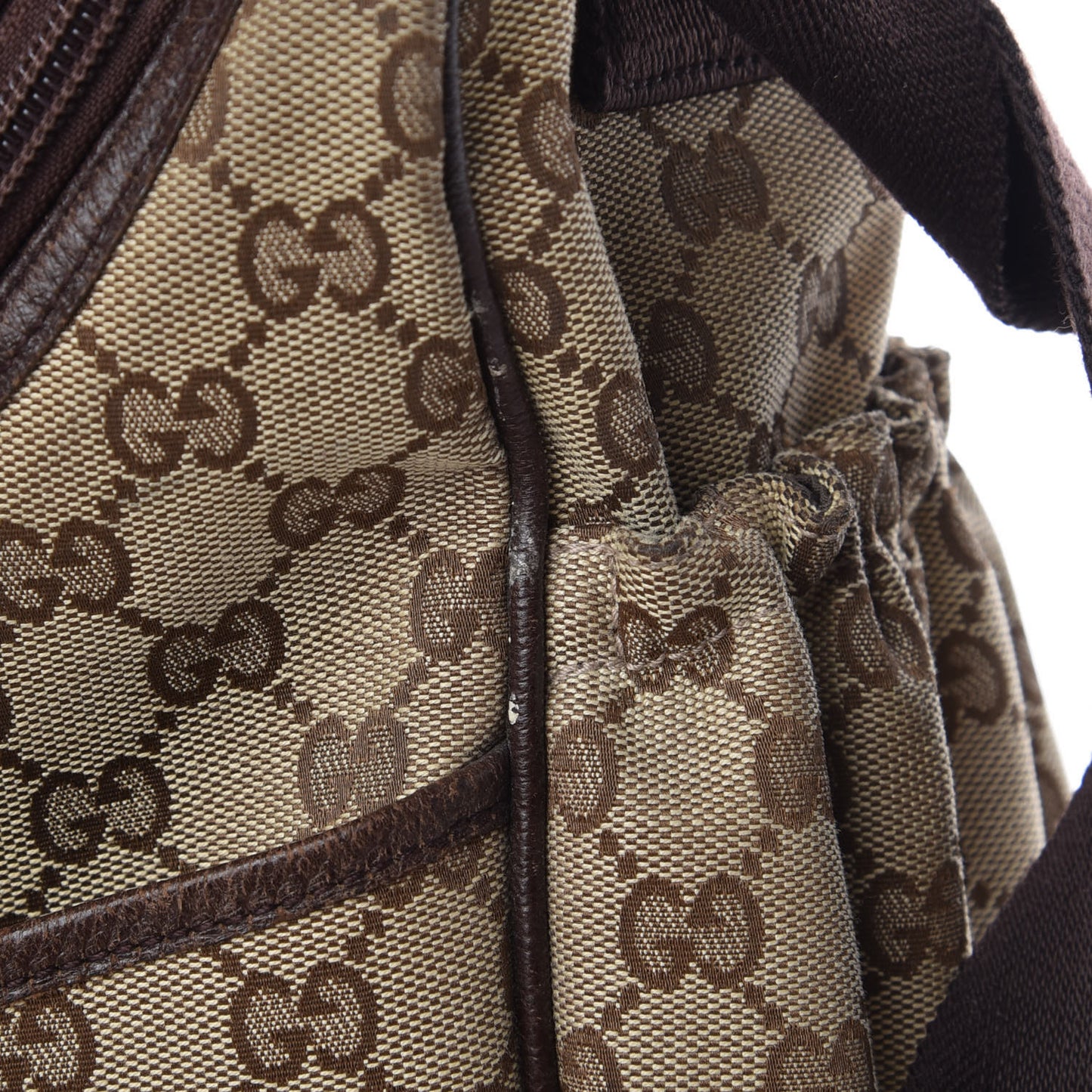 Monogram Natural Pigskin Large Diaper Bag Beige Ebony Cocoa Dark Chocolate