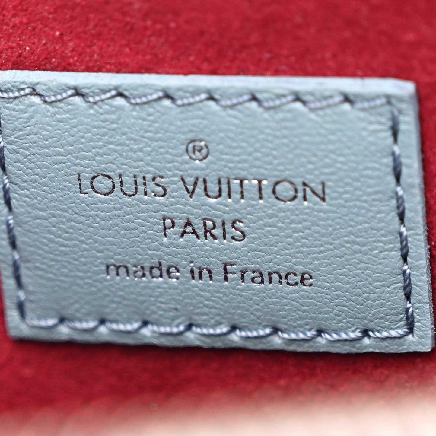 Lambskin Embossed Monogram Coussin Blue Glacier