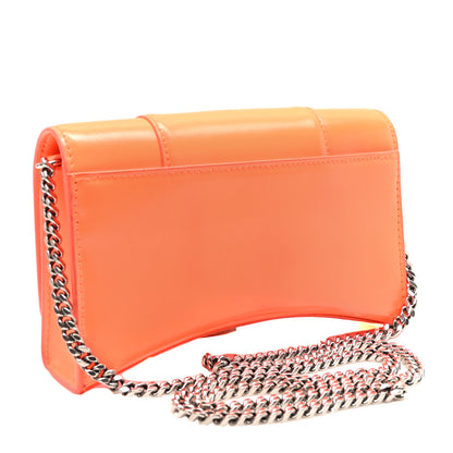 Balenciaga Shiny Box Calfskin Hourglass Chain Bag Fluo Orange 3 of 9