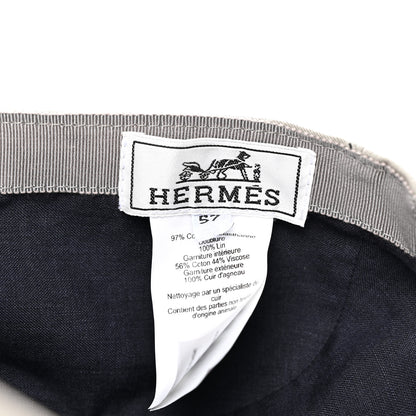 Hermes Stretch Cotton Lambskin Nevada Puzzle Equestre Hat 57 Pierre 8 of 11