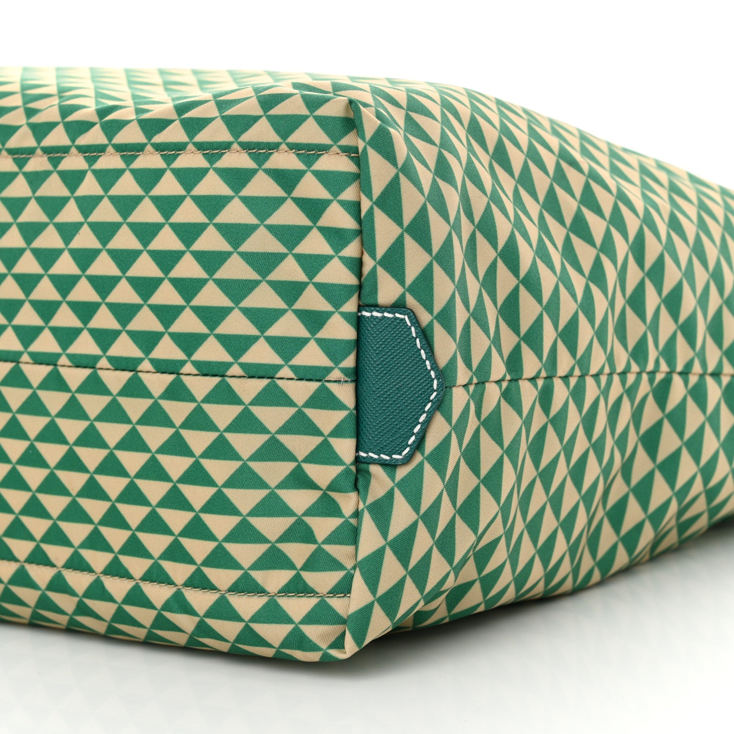 Prada Re-Nylon Saffiano Triangolo Symbole Shopping Tote Green 10 of 10