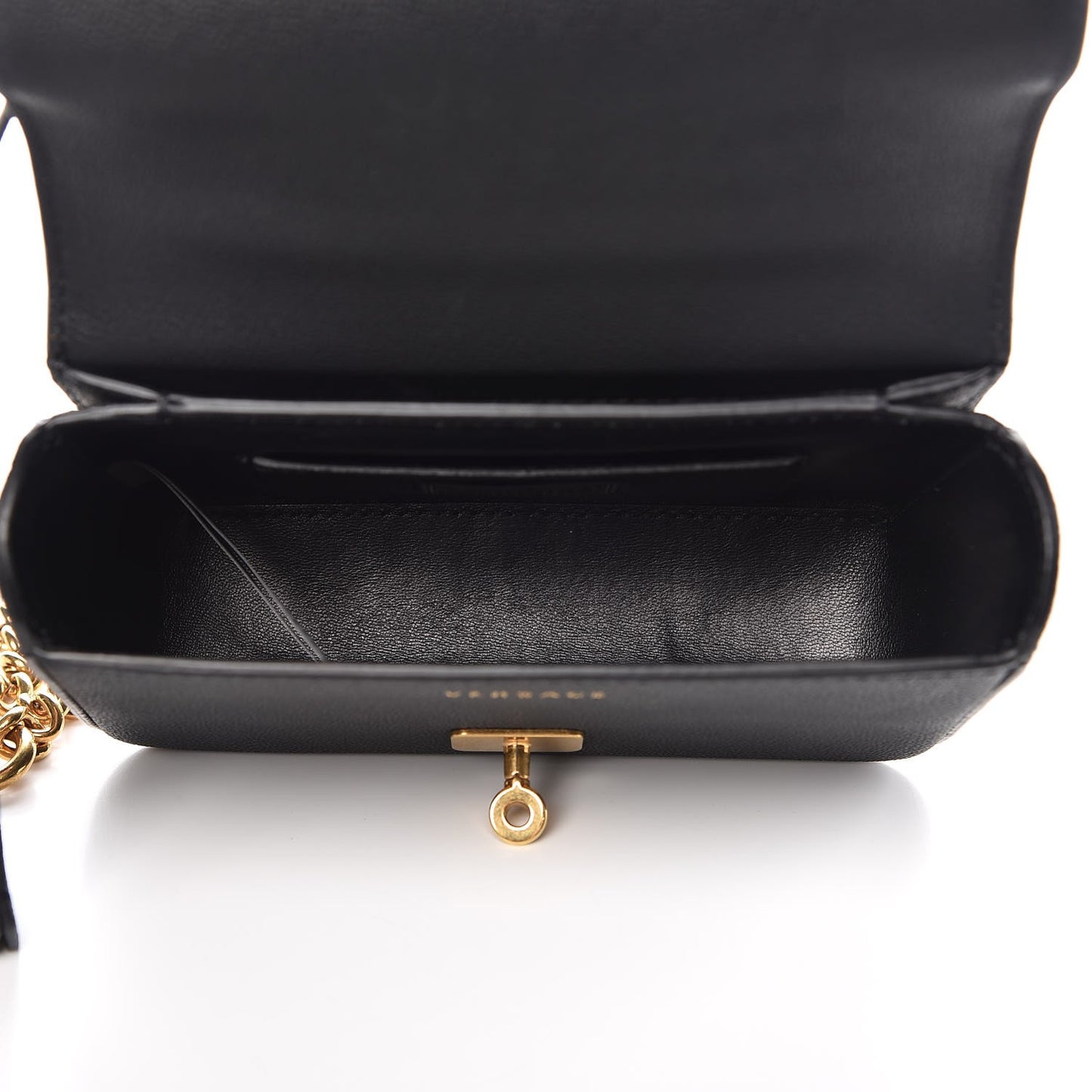 Calfskin Barocco Printed Icon Small Shoulder Bag Black