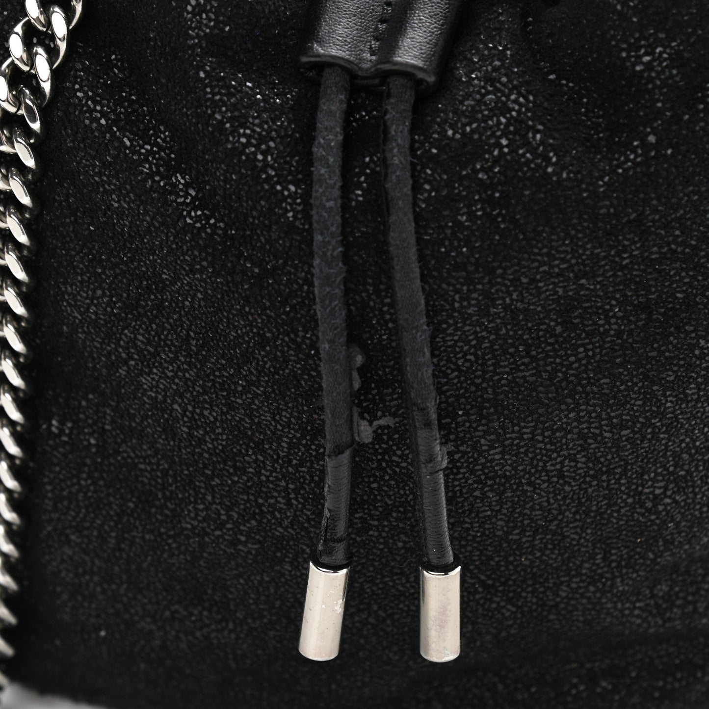 Shaggy Deer Small Falabella Bucket Bag Black