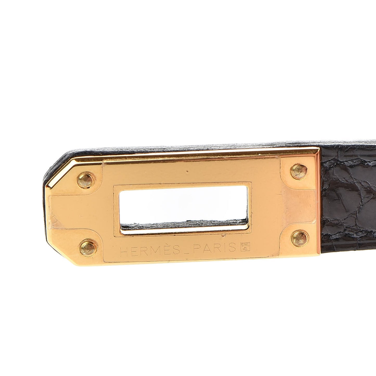 Shiny Alligator Kelly Longue Wallet Black