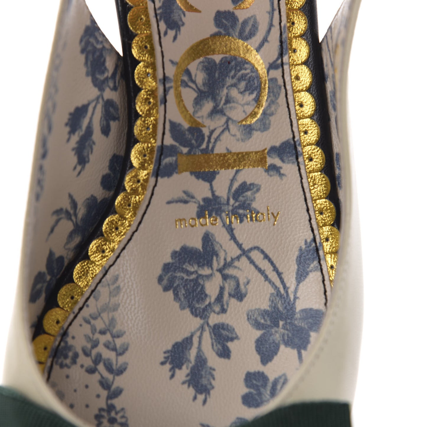 Malaga Kid Web Bow Jane Low Heel Slingback Pumps 34 Vintage White