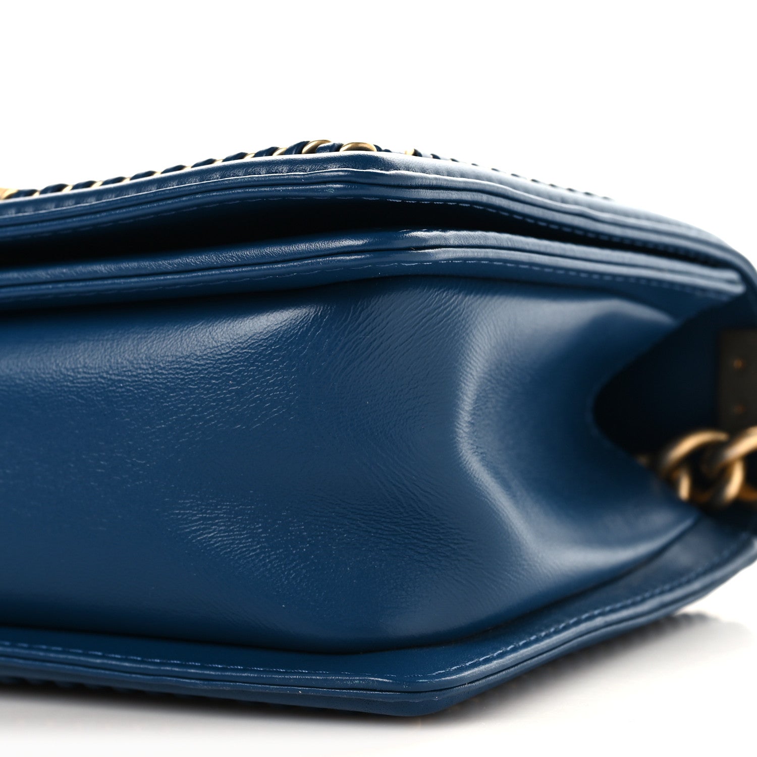 Chanel Calfskin Quilted Medium Boy Top Handle Flap Blue 1883388