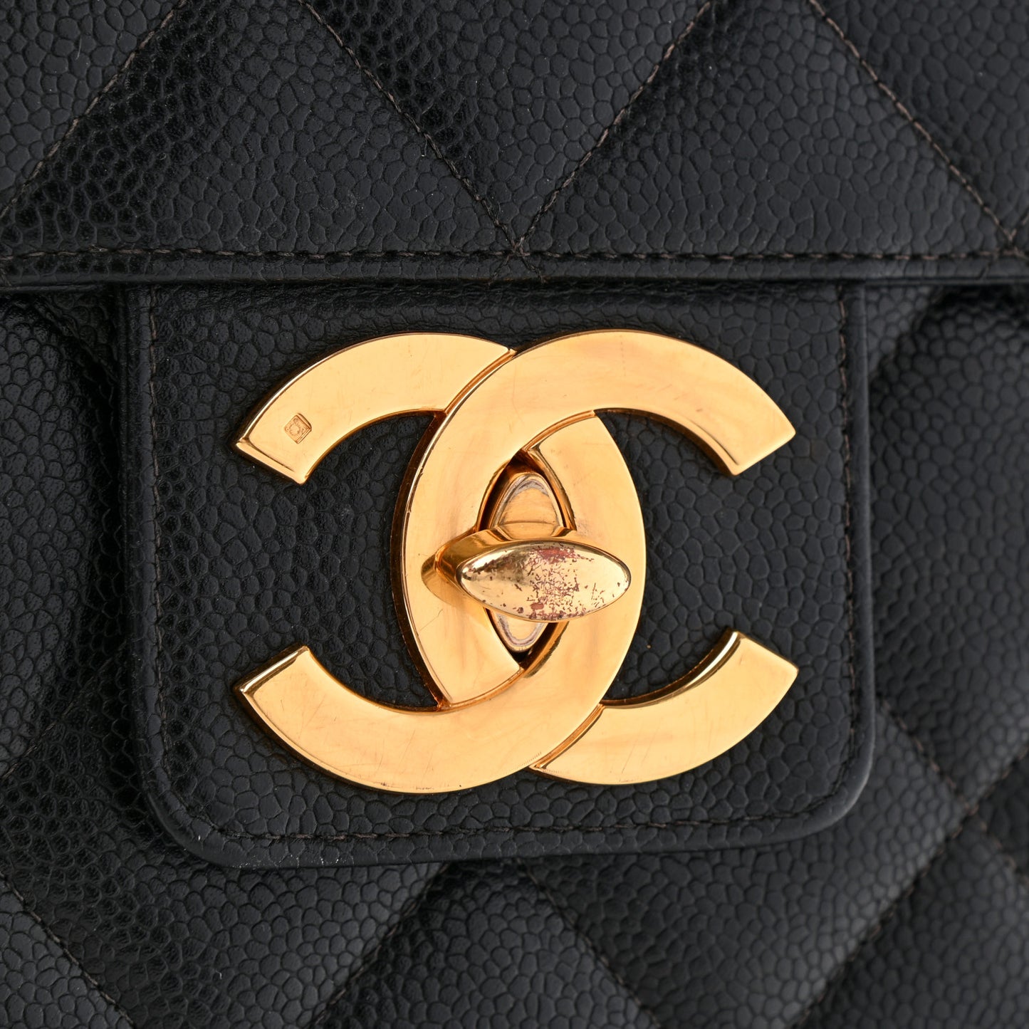 Caviar Quilted Briefcase Laptop Bag Black