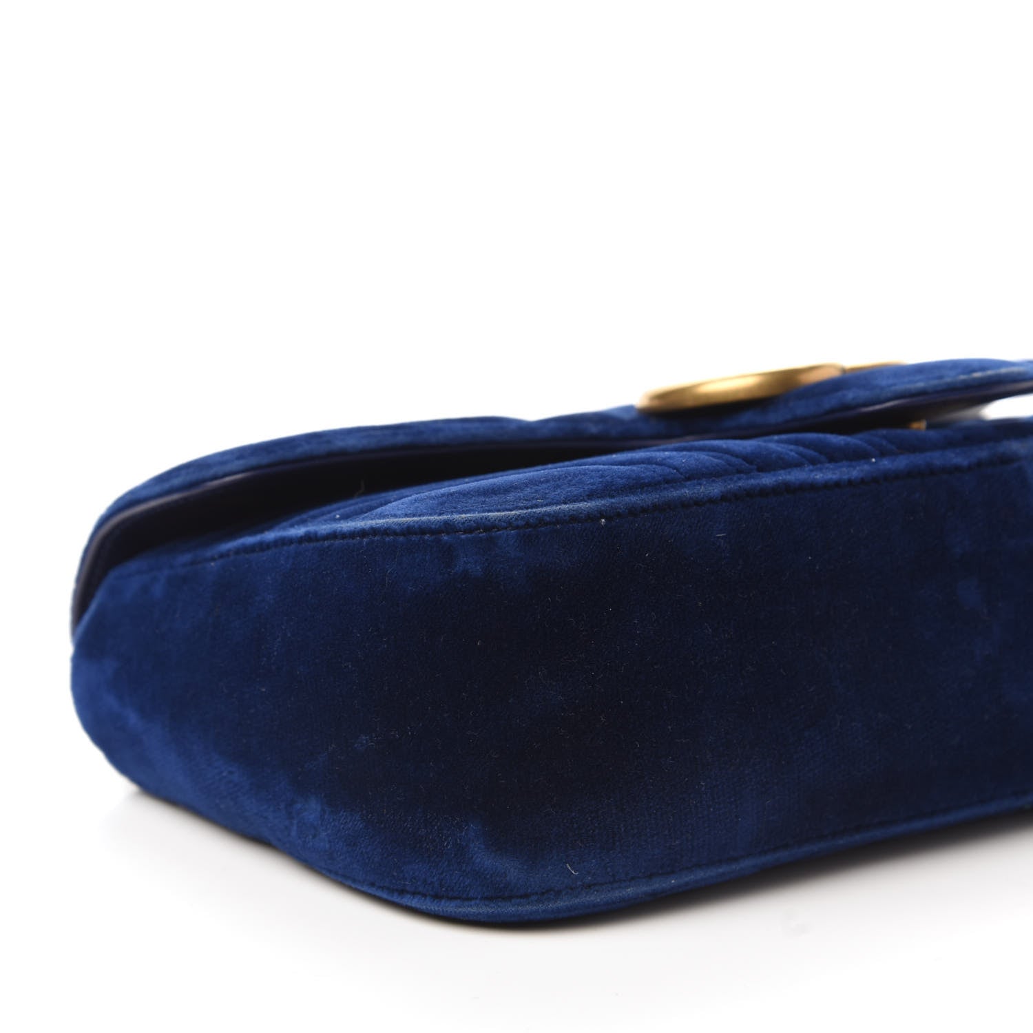 Gucci Velvet Matelasse Small GG Marmont Shoulder Bag Cobalt Blue 6 of 10