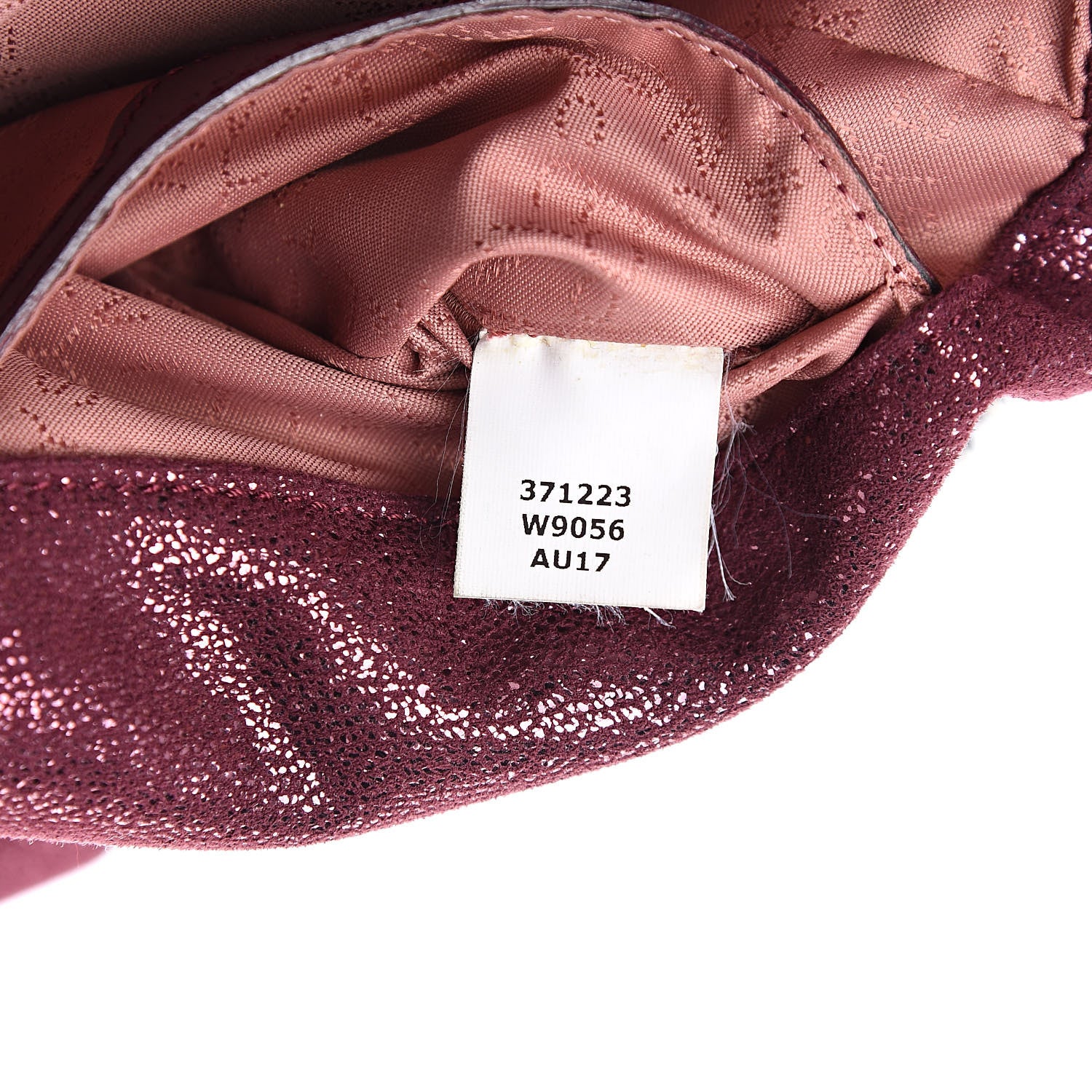 Stella McCartney Metallic Crackle Mini Falabella Fold Over Tote Burgundy 6 of 8