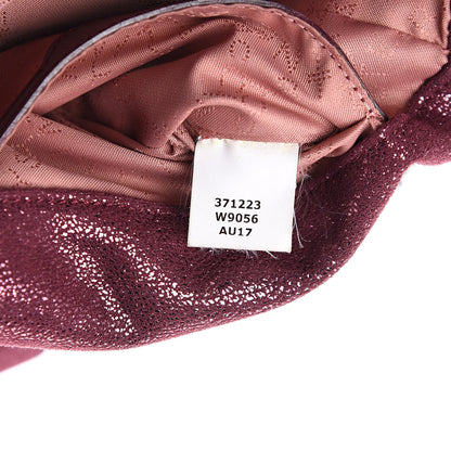 Stella McCartney Metallic Crackle Mini Falabella Fold Over Tote Burgundy 6 of 8