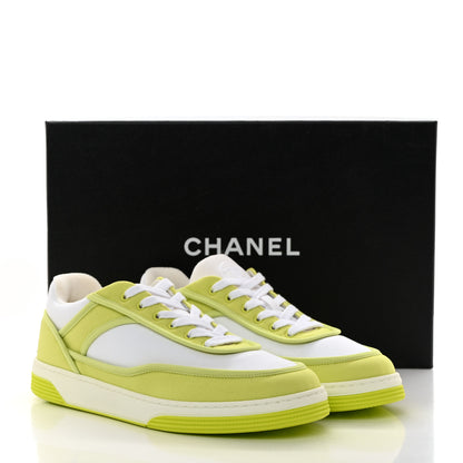 Chanel Fabric Womens Logo Sneakers 37 Green 10 of 10