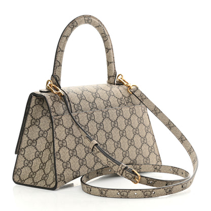Balenciaga X GUCCI GG Supreme Monogram Small Hourglass Top Handle Bag Beige Ebony 3 of 13