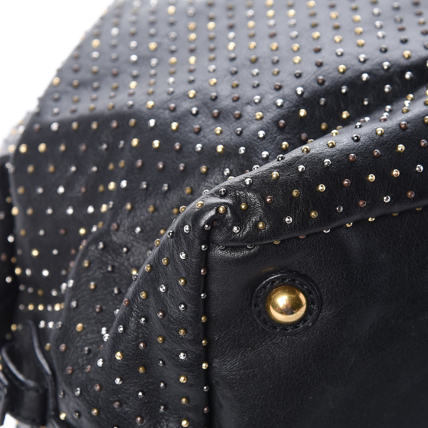 Saint Laurent Calfskin Rock Studded Easy Sac Black 14 of 14