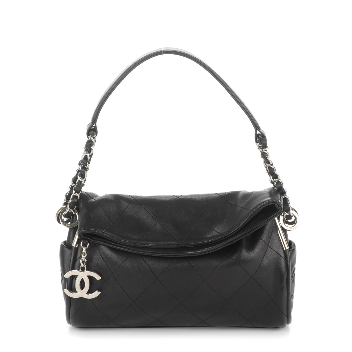 Lambskin Stitched Small Ultimate Soft Tote Black