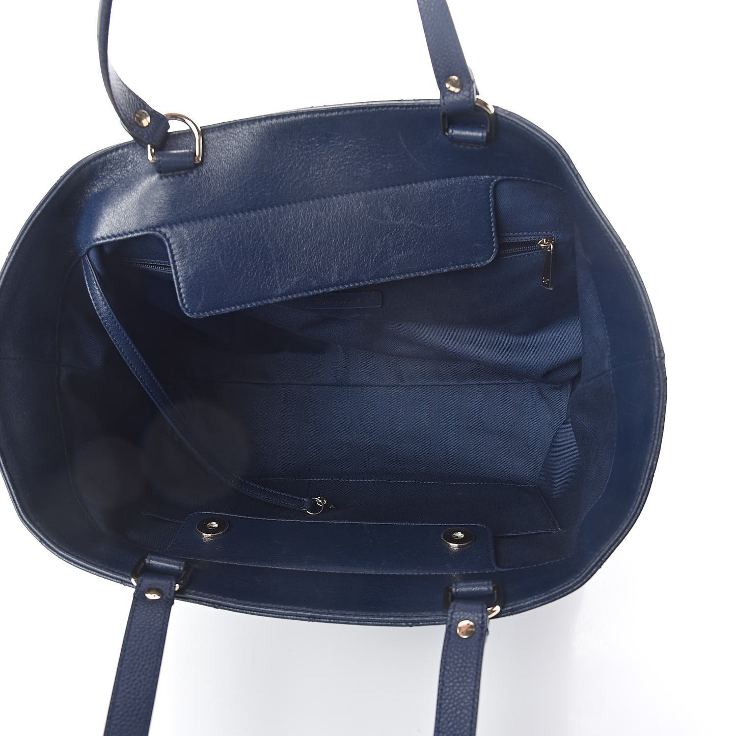 Calfskin Caviar Quilted Large Shopping Tote Blue