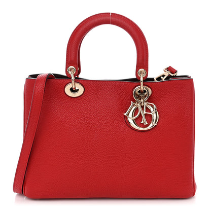 Christian Dior Calfskin Medium Diorissimo Tote Red 1 of 11