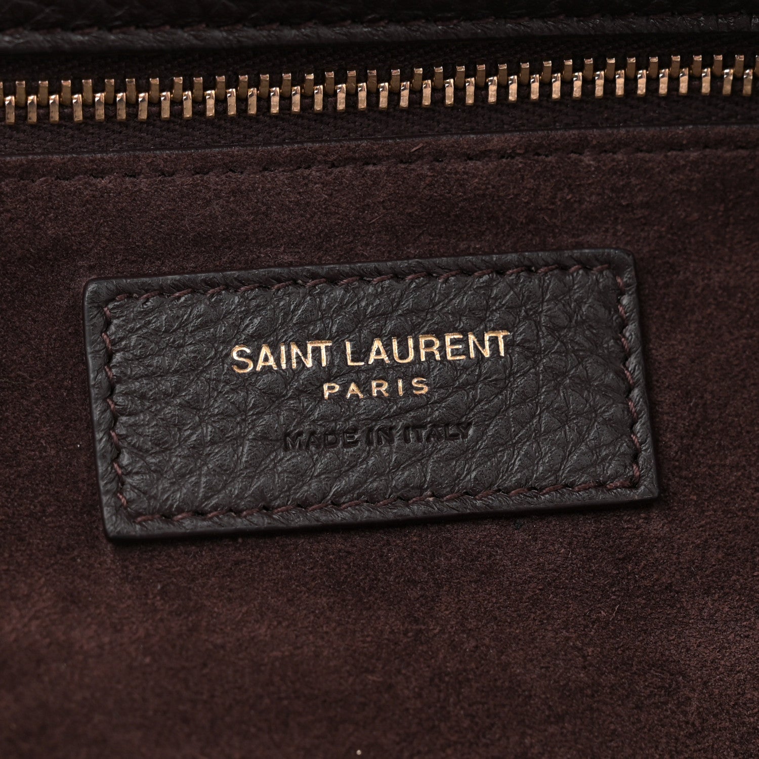 Saint Laurent Grained Deerskin Bea Tote Marron Fonce 6 of 11