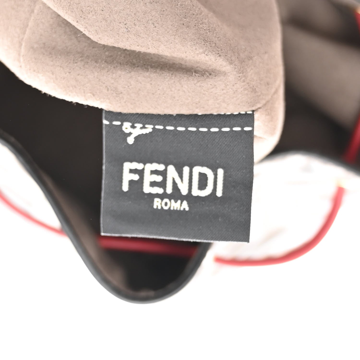 Fendi Vitello Grace F is Fendi Bi-Color FF 1974 Embossed Grande Mon Tresor Bucket Bag Maya Black Fragola 6 of 9