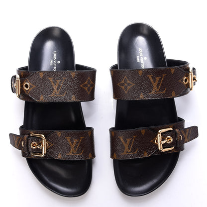 Louis Vuitton Monogram Bom Dia Mule Sandals 36 Black 5 of 10