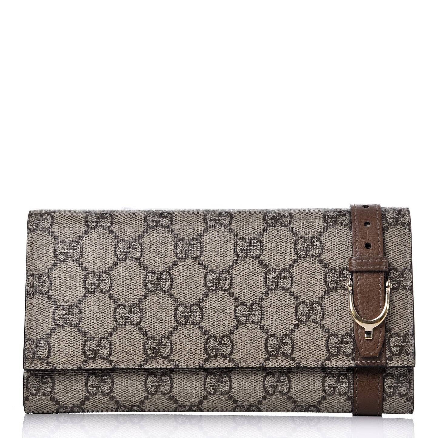 GG Supreme Monogram Nice Continental Wallet Maple Brown