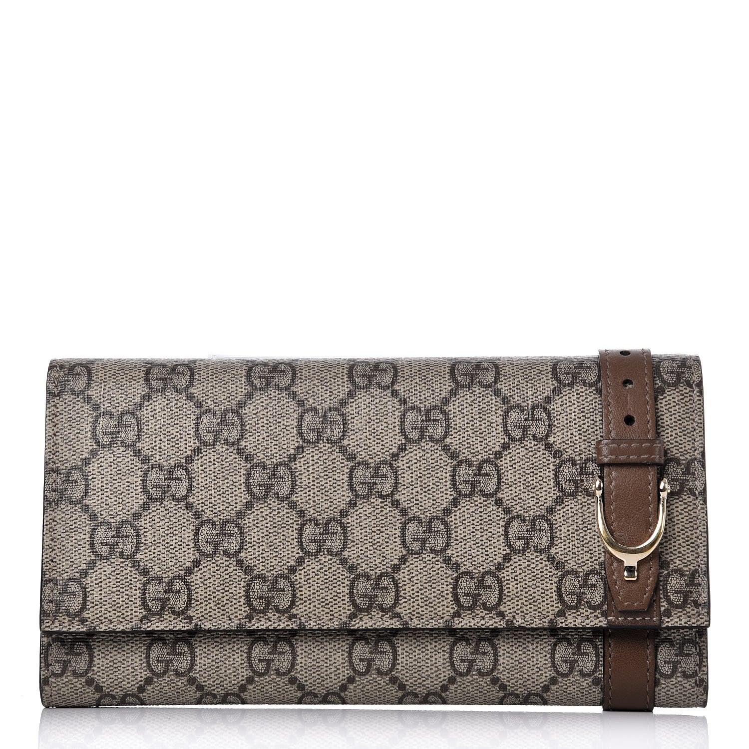 Gucci GG Supreme Monogram Nice Continental Wallet Maple Brown 1 of 8