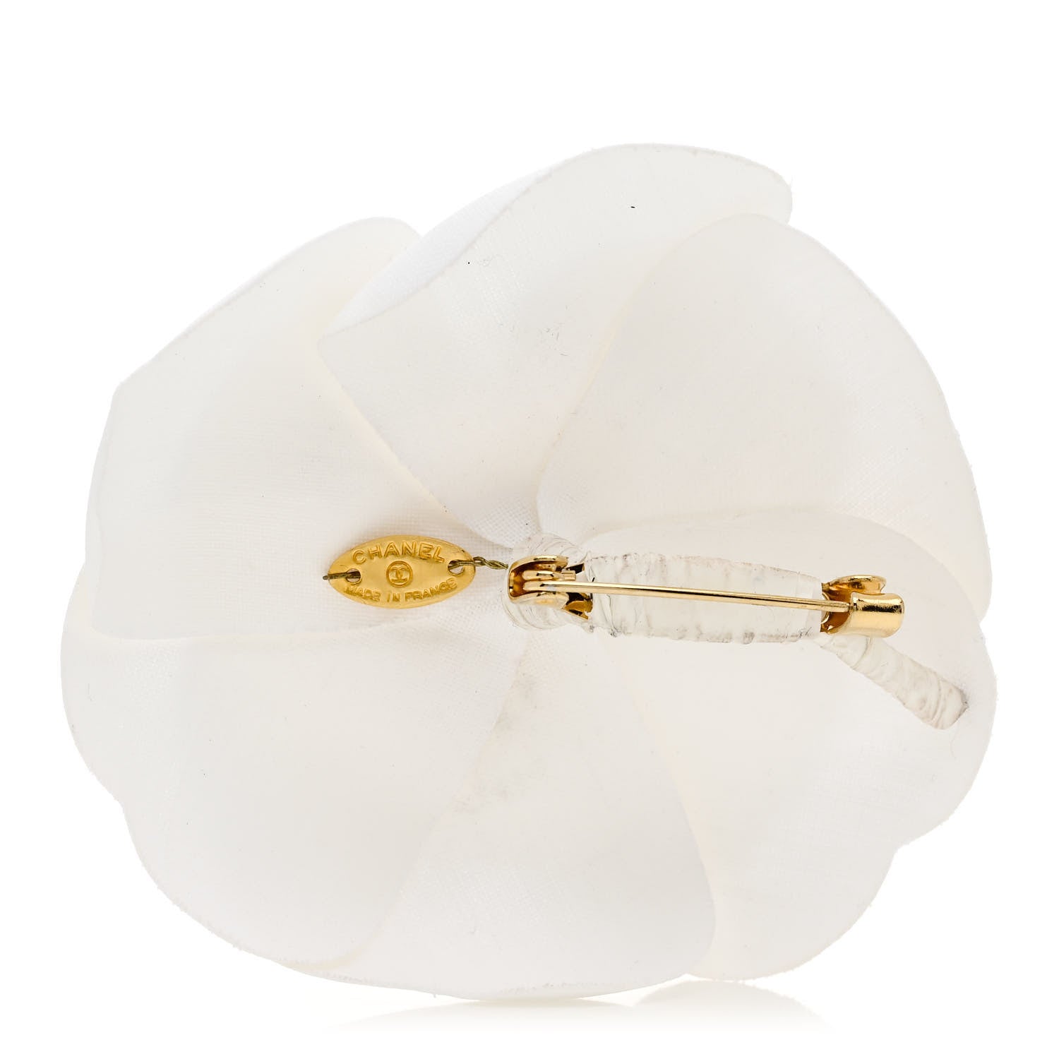 Chanel Canvas Camellia Pin Brooch Ivory 3 of 5