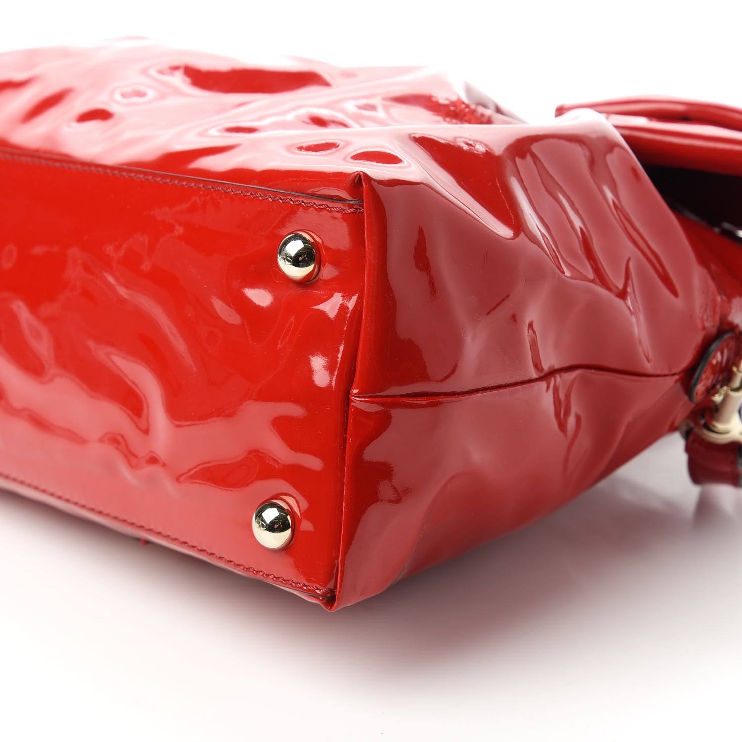 Valentino Garavani Patent Lacca Bow Dome Tote Red 7 of 12