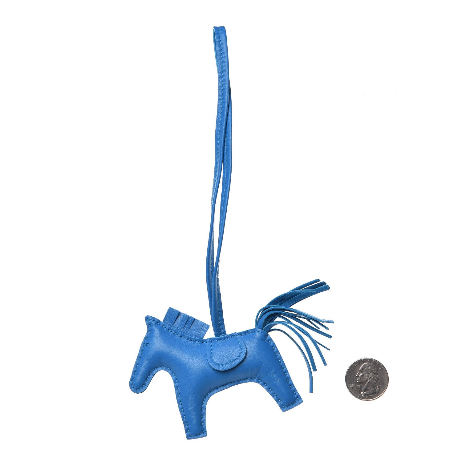 Hermes Milo Lambskin Grigri Rodeo Horse Bag Charm PM Bleu Zanzibar 2 of 4