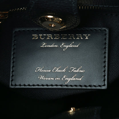 Burberry Derby Calfskin House Check Baby Banner Tote Black 6 of 10