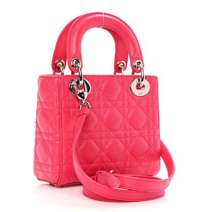 Christian Dior Lambskin Cannage Mini Lady Dior Fuchsia 3 of 12
