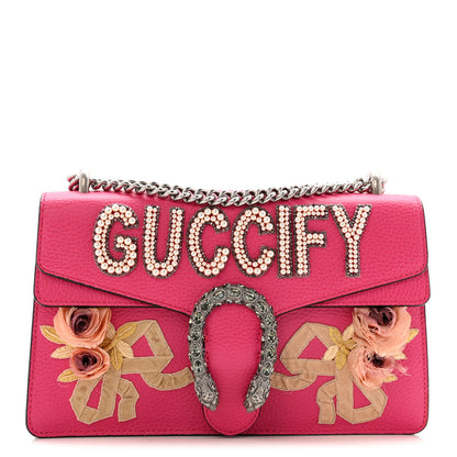 Gucci Pebbled Calfskin Embellished Guccify Small Dionysus Shoulder Bag Rosa 1 of 16