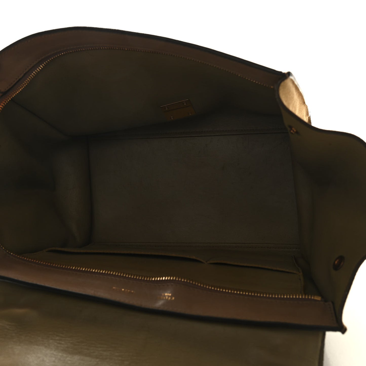 Smooth Calfskin Suede Medium Tri-Color Trapeze Olive