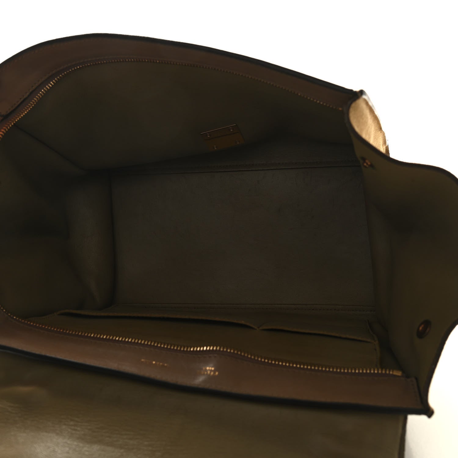 Celine Smooth Calfskin Suede Medium Tri-Color Trapeze Olive 5 of 14