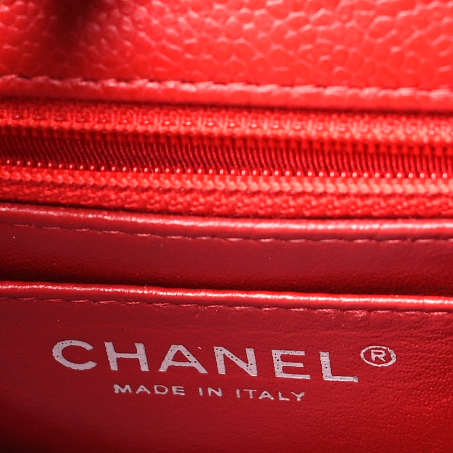Chanel Caviar Quilted Mini Square Flap Red 6 of 12