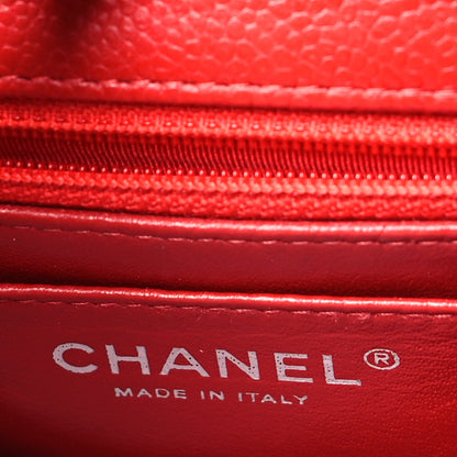 Chanel Caviar Quilted Mini Square Flap Red 6 of 12