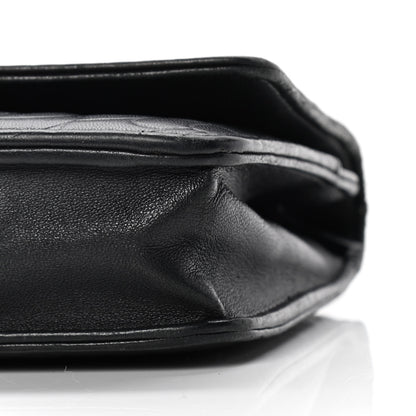 Chanel Lambskin Camellia Embossed Wallet on Chain WOC Black 6 of 10