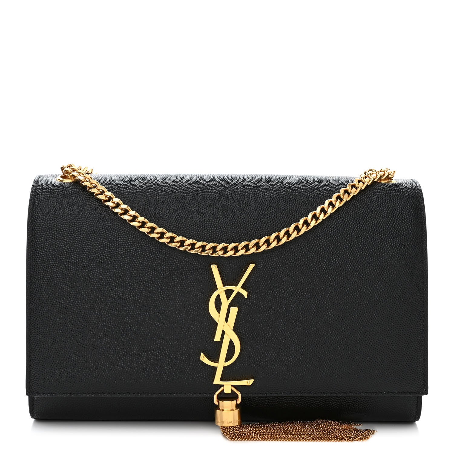 Saint Laurent Grain De Poudre Medium Classic Monogram Kate Tassel Satchel Black 1 of 11
