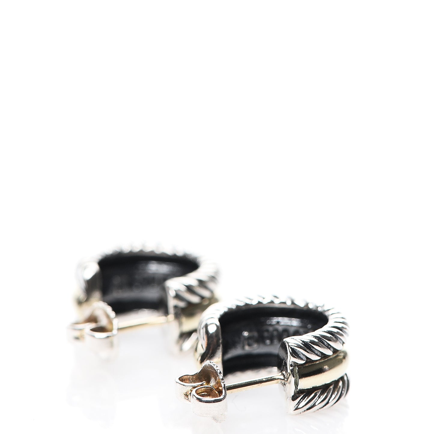 Sterling Silver 14K Yellow Gold 16mm Cable Classics Hoop Earrings