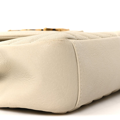 Saint Laurent Sheepskin Matelasse Chevron Monogram Medium College Bag Crema Soft 9 of 10